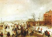 Hendrick Avercamp A Scene on the Ice near a Town oil